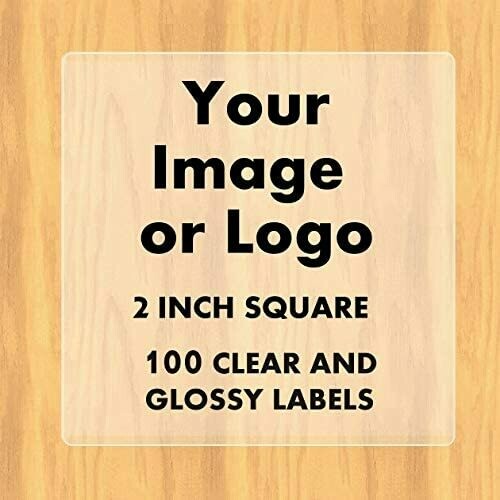 100 Custom GLOSSY Logo Labels - 2 inch square