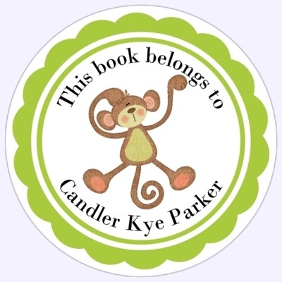Book Belongs to Stickers - Monkey