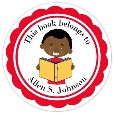 Book Belongs to Stickers - Short Brown Hair (Boy)
