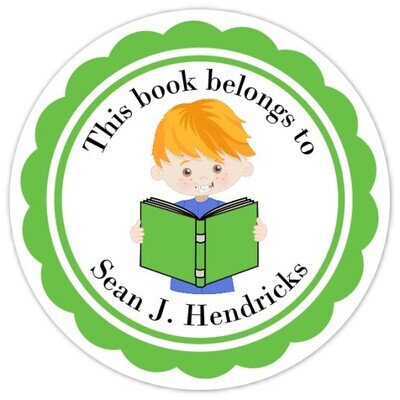 Book Belongs to Stickers - Red Hair (Boy)