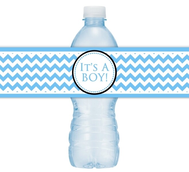 It's A Boy Baby Shower Water Bottle Labels