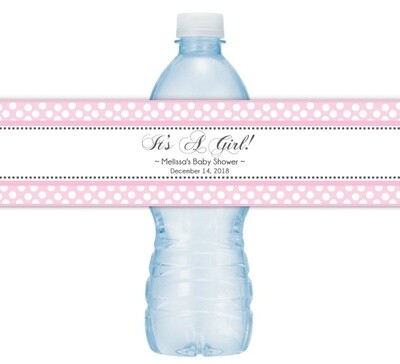 It's A Girl Baby Shower Water Bottle Labels