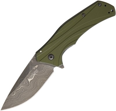 Kershaw Knockout Damascus Assisted Opening, KS1870OLDAM