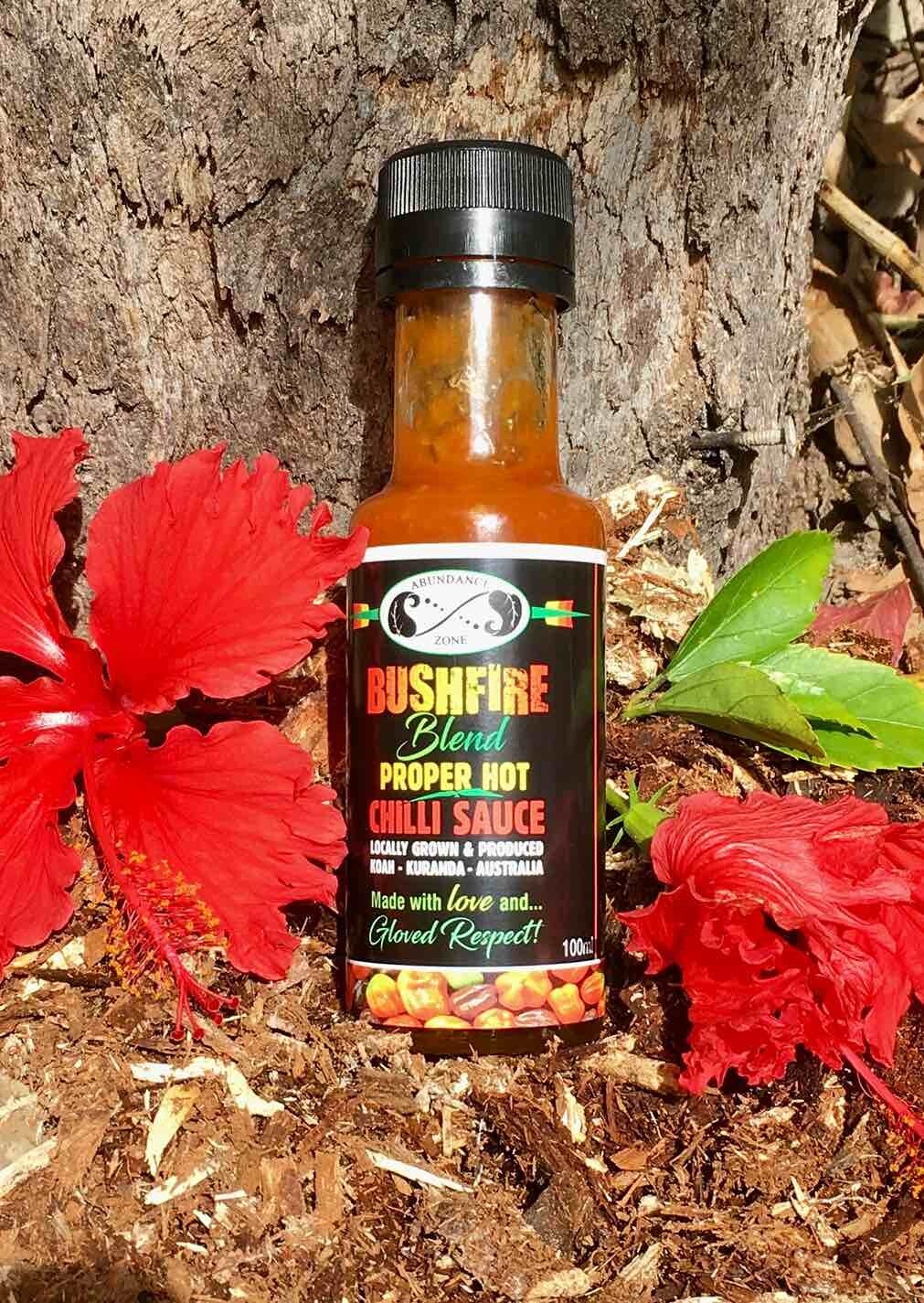BUSHFIRE BLEND  Proper HOT Chilli Sauce 100ml