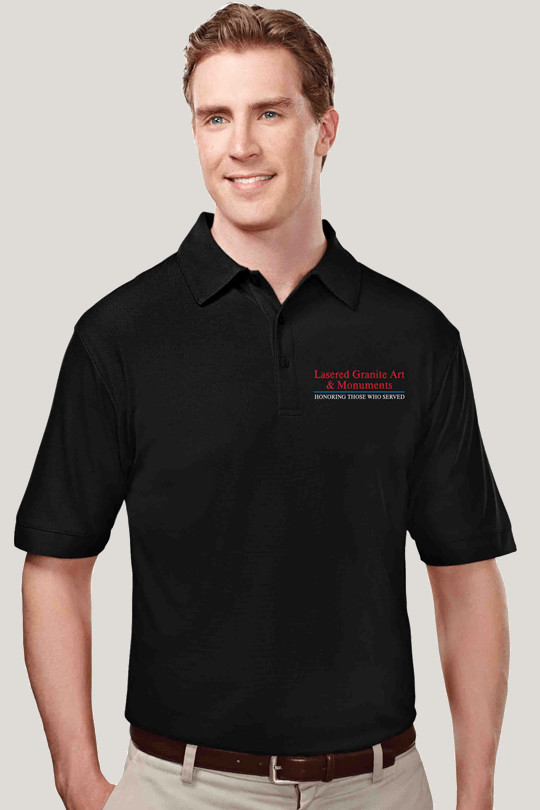 Laser Granite Art And Monuments Short Sleeve Polo