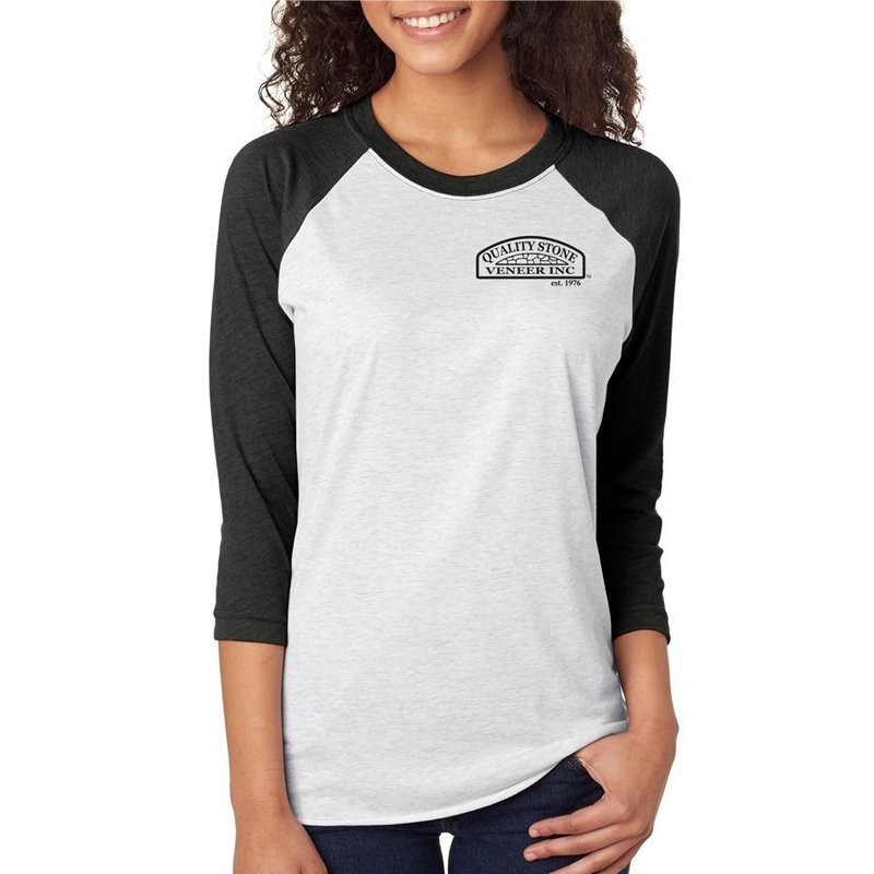 Quality Stone Veneer Inc Unisex Raglan 3/4 Sleeve T Shirt Quality Stone Veneer Inc Unisex Raglan 3/4 Sleeve T Shirt
