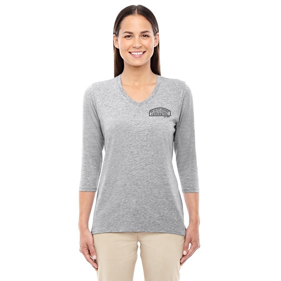Quality Stone Veneer Inc Ladies' Perfect Fit Bracelet-Length V-Neck Top