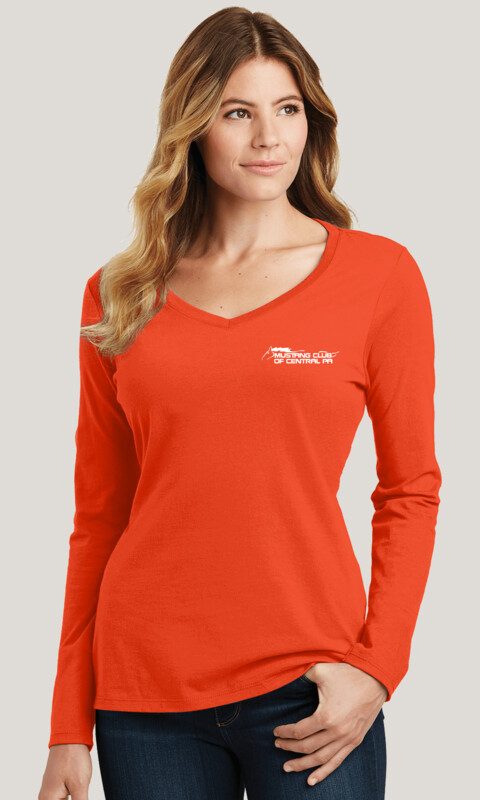 Mustang Club of PA Ladies Long Sleeve Fan Favorite V-Neck Tee