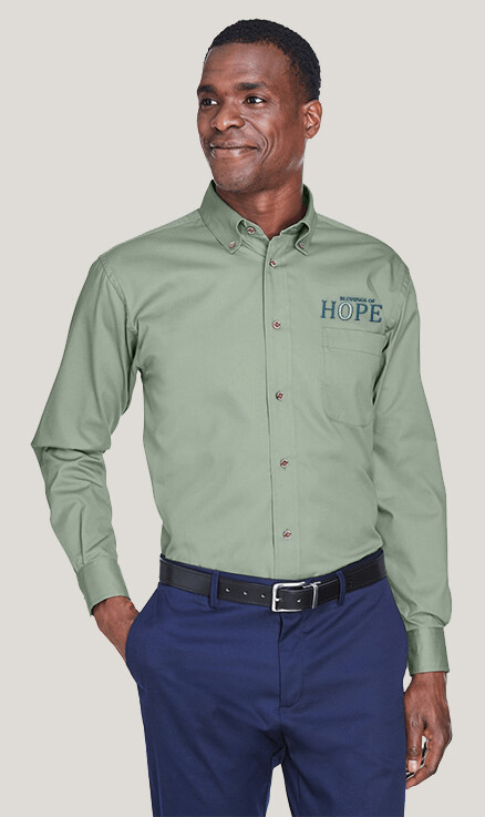 Blessings of Hope Long-Sleeve Twill Shirt with Stain-Release