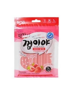 【 狗癮零食 】韓國오션寵物潔牙骨(草莓口味）除臭 磨牙 貓狗零食 貓狗餅乾  寵物零食點心