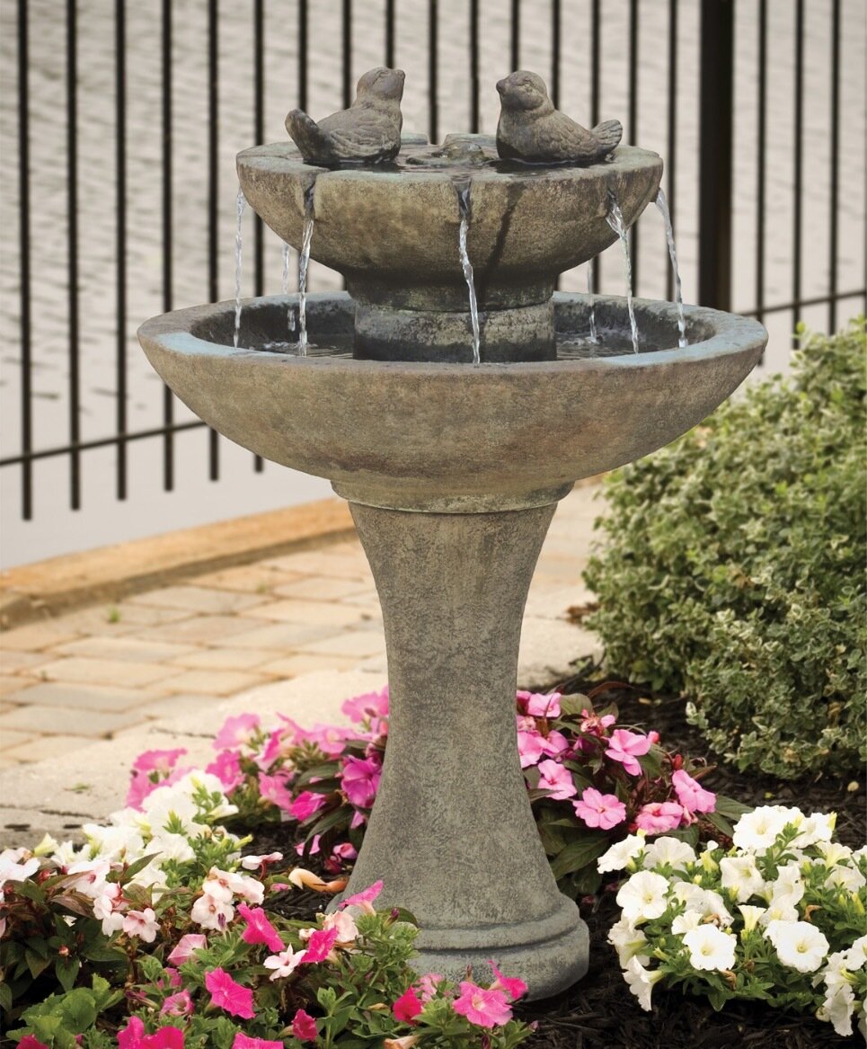 34&quot; Tranquillity Spill Fountain With Birds