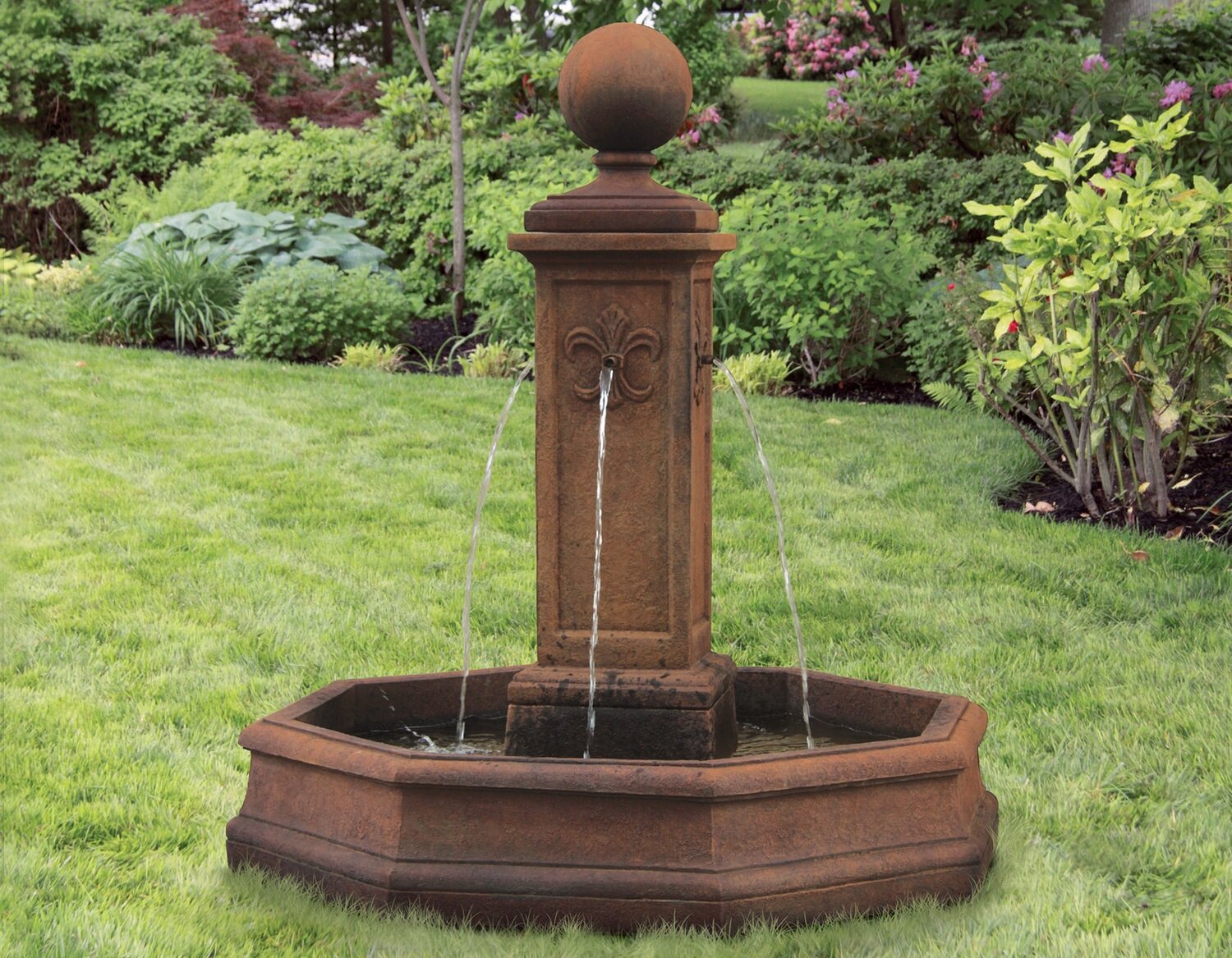 78&quot; Fleur De Lis Globe Fountain