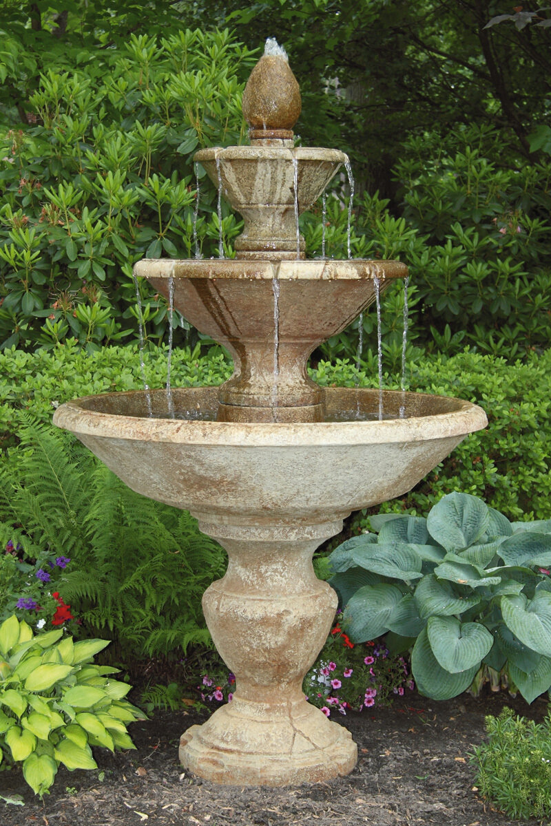 79&quot; Three Tier Cortona With Plain Pineapple Fountain