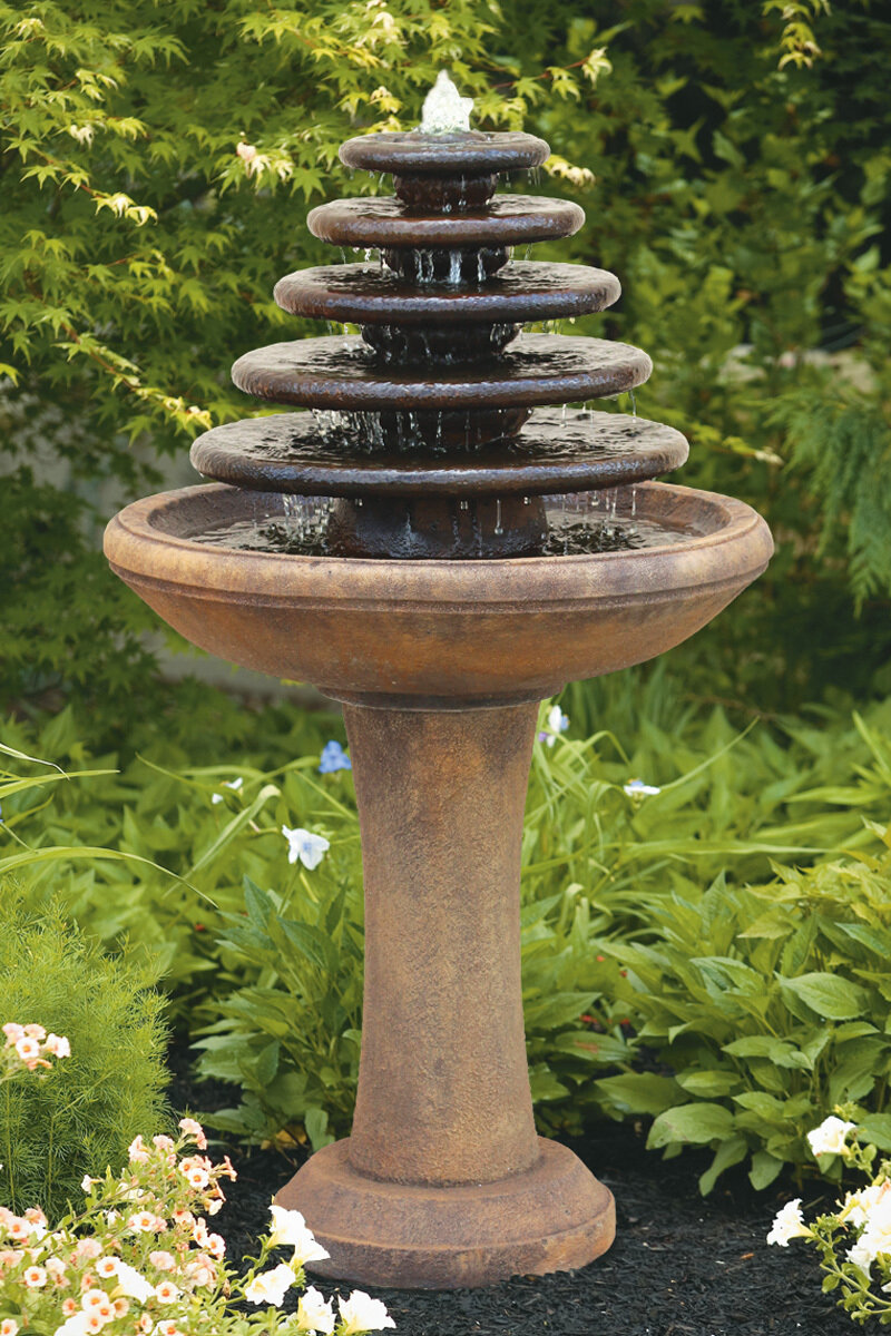 Five Tier Gozo Fountain On Pedestal
