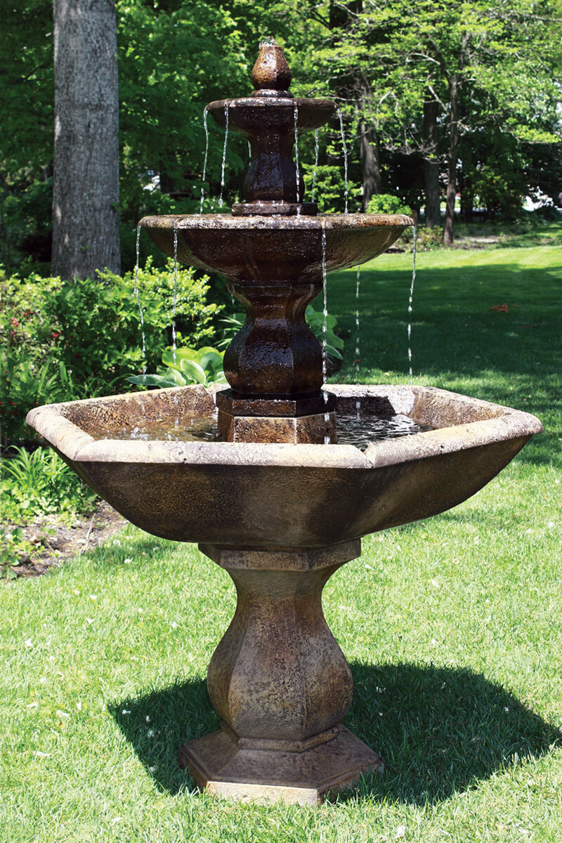 Three Tier Boca Hexagon Fountain