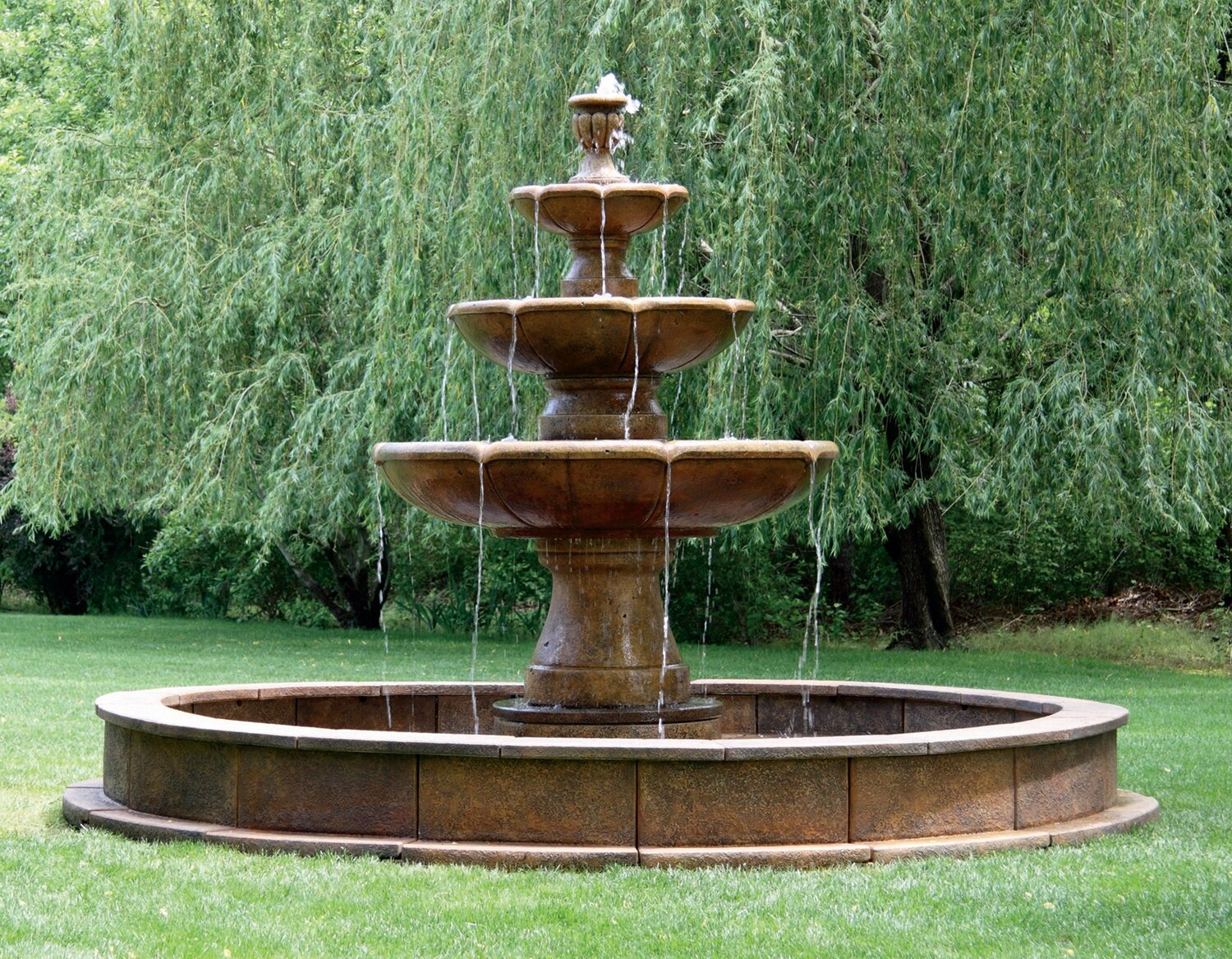 Three Tier Charlotte Fountain on 12&#39; Pool