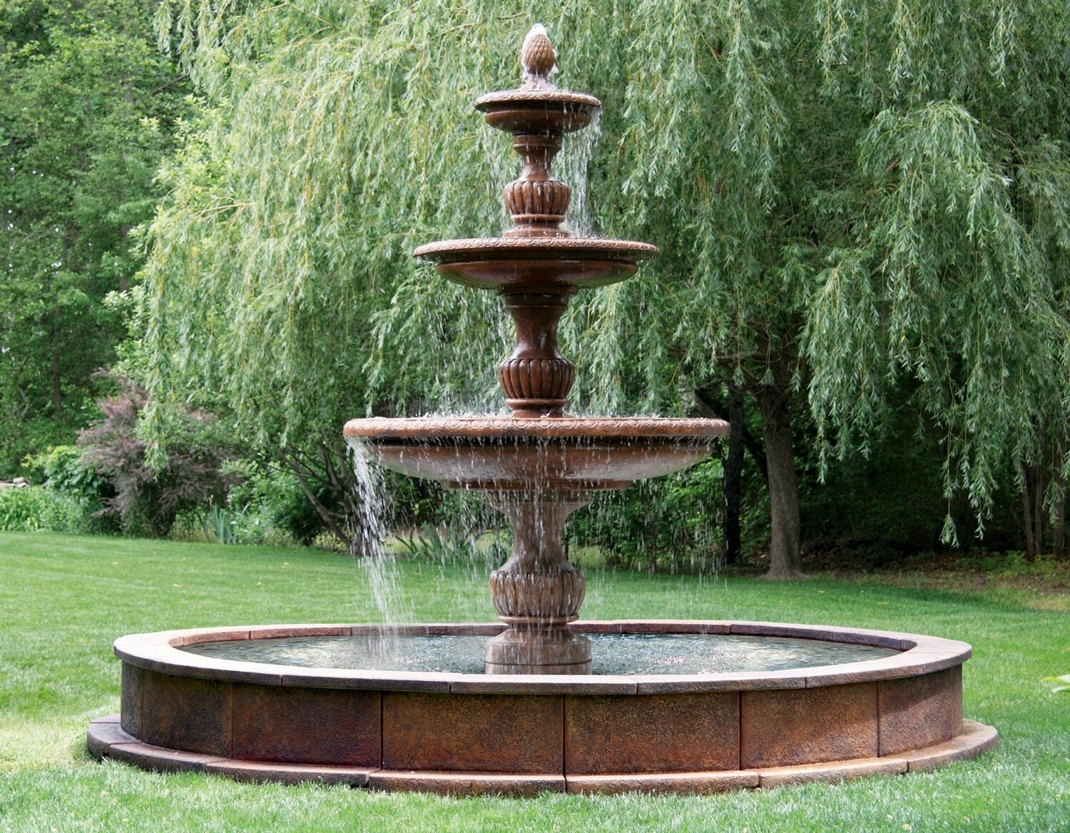 Three Tier Savona Fountain On 12&#39; Pool