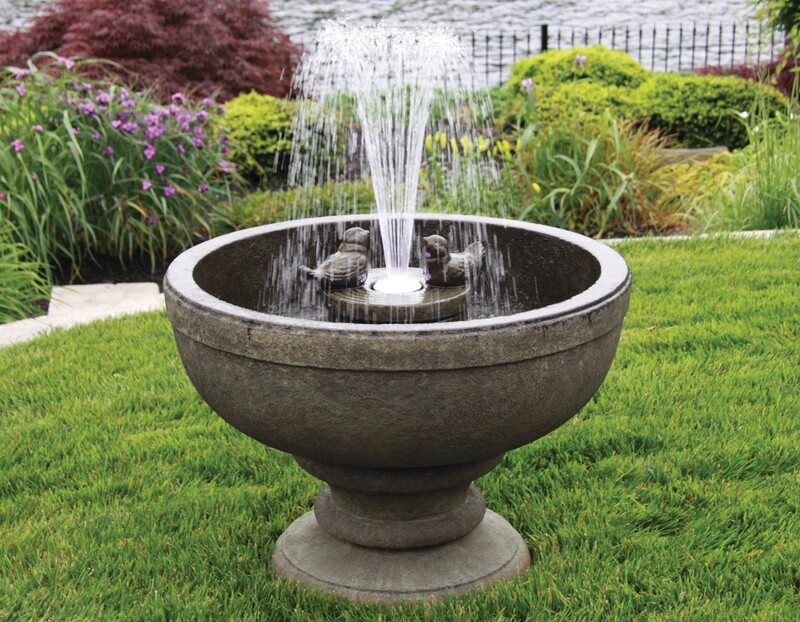 26" Fleur De Lis Bird Fountain (Light Up)