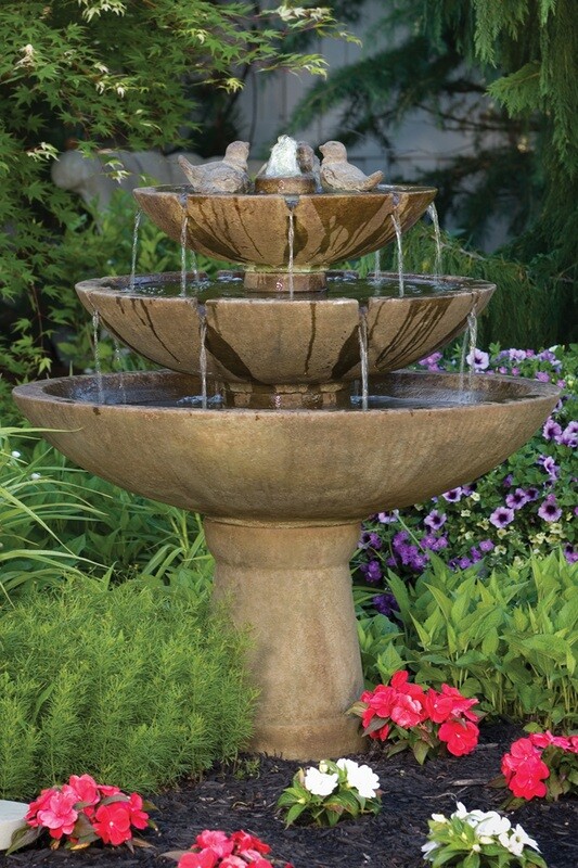 48" Tranquillity Spill Fountain With Birds