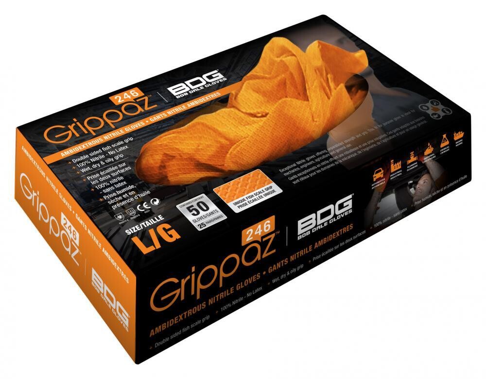 BOÎTE DE 50 GANTS JETABLES NITRILE ORANGE