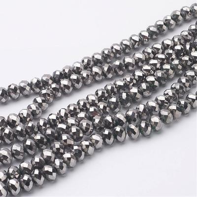 50 x 8x6mm Electroplated Crystals in Silver