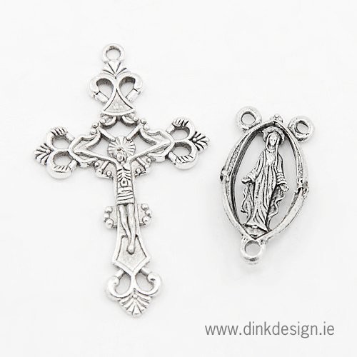 Antique Silver Rosary Beads Set