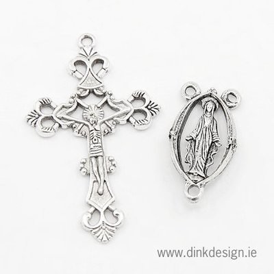 Antique Silver Rosary Beads Set