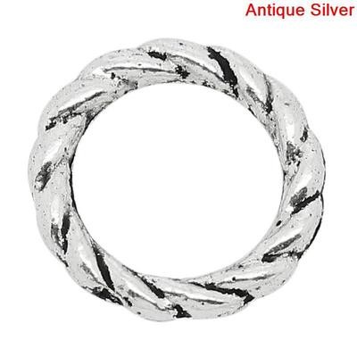 50 x 8mm Closed Jump Rings with Carved Striped Pattern