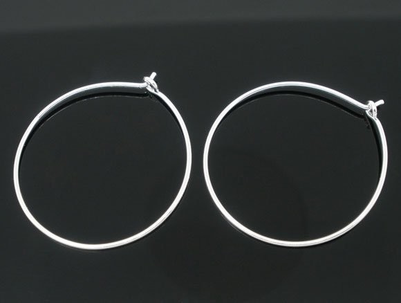 HALF PRICE!! SPECIAL OF THE WEEK!! 10 x Silver Wine Glass Charm Hoops, 20mm