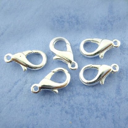 10 x Silver Plated Lobster Clasps, 12x6mm