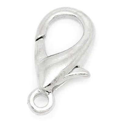10 x Large Lobster Clasp, Antique Silver, 9x16mm