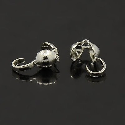 Silver Plated Calottes/Bead Tips/Clamshells, 5g