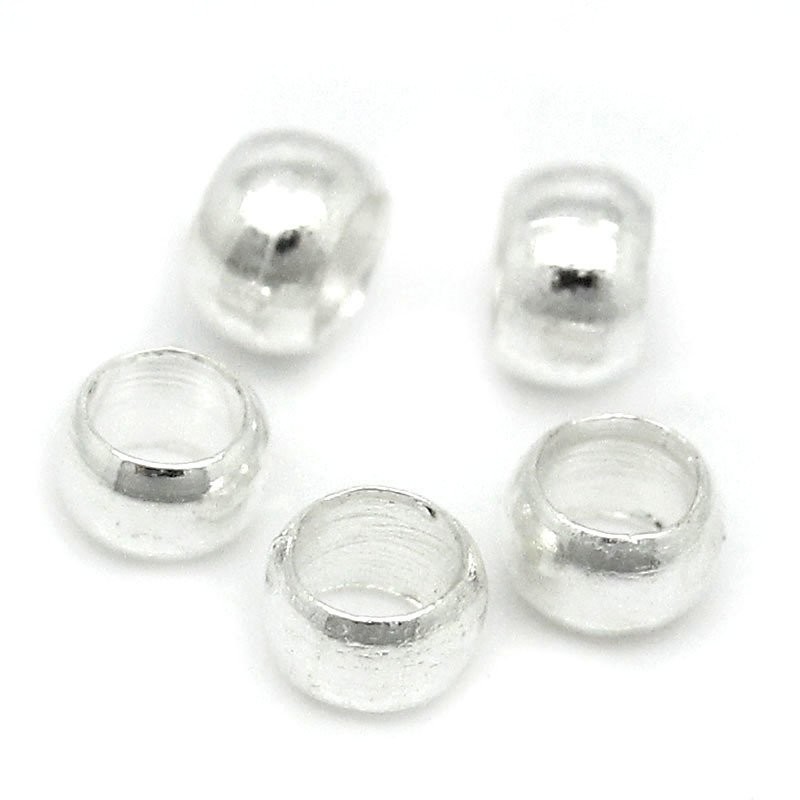 Silver Plated Crimps, 2.5mm, 3g