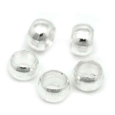 Silver Plated Crimps, 2.5mm, 3g