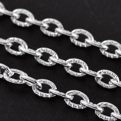Silver Cable Chain 3x4mm, sold per Metre