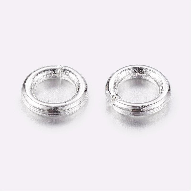 50 x Silver Plated Open Jump Rings, 5mm x 1mm