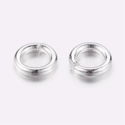 50 x Silver Plated Open Jump Rings, 5mm x 1mm