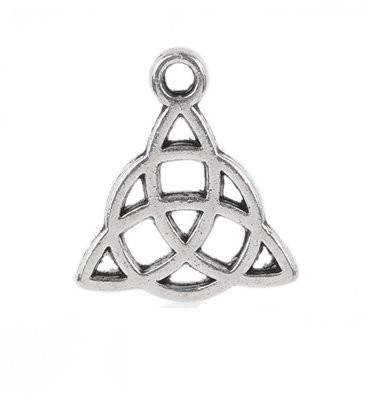Antique Silver Celtic Knot Charm, 15x17mm