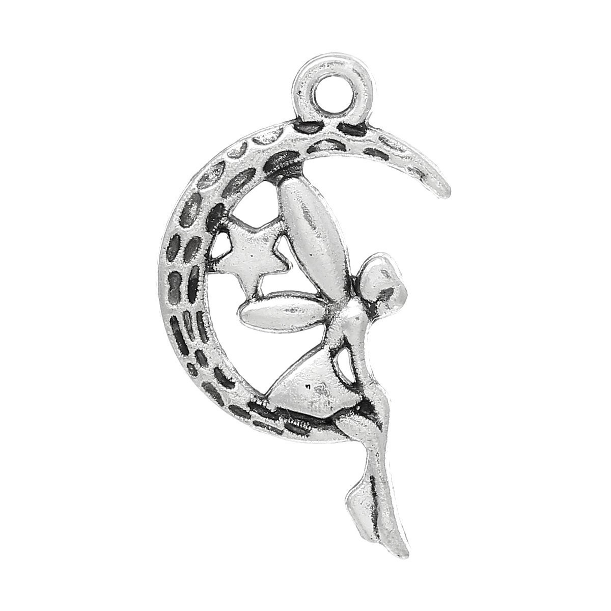Antique Silver Fairy Pendant/Charm, 25mm