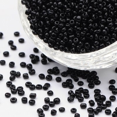 Black Seed Beads, Smaller Size 11, 2mm