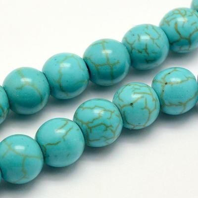 Dyed Howlite Beads in Turquoise, 10mm