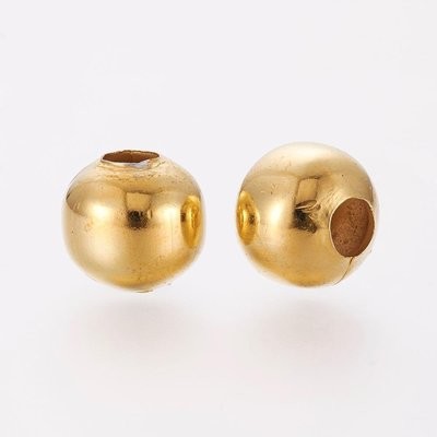 100 x 4mm Gold Plated Beads