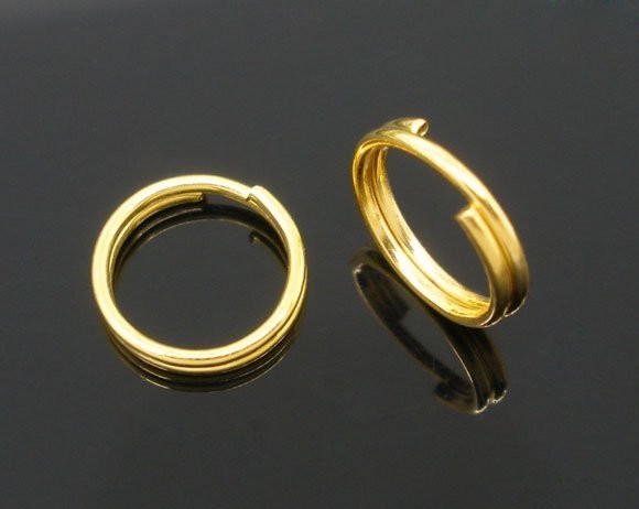 50 x Gold Plated Split Rings, 7mm
