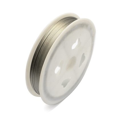 Silver Tiger Tail Beading Wire, 0.38mm, 55m