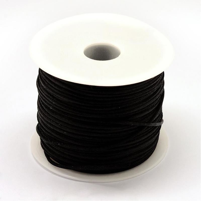 5m x Polyester Cord in Black, 1mm