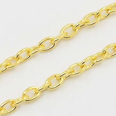 Gold Cable Chain 3x4mm, sold per Metre