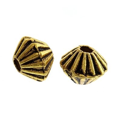 50 x Antique Gold Bicone Beads, 5mm