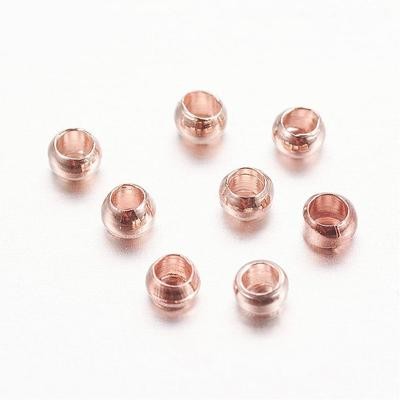 100 x Rose Gold Plated Crimps, 2x1.2mm
