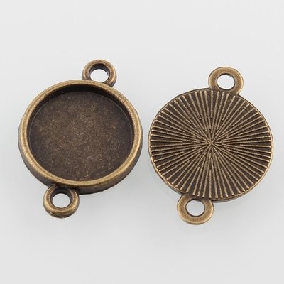 20 x Antique Bronze Bezels, Round, 12mm Tray