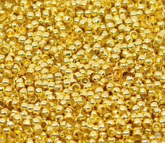 100 x Gold Plated Crimps, 2.5mm